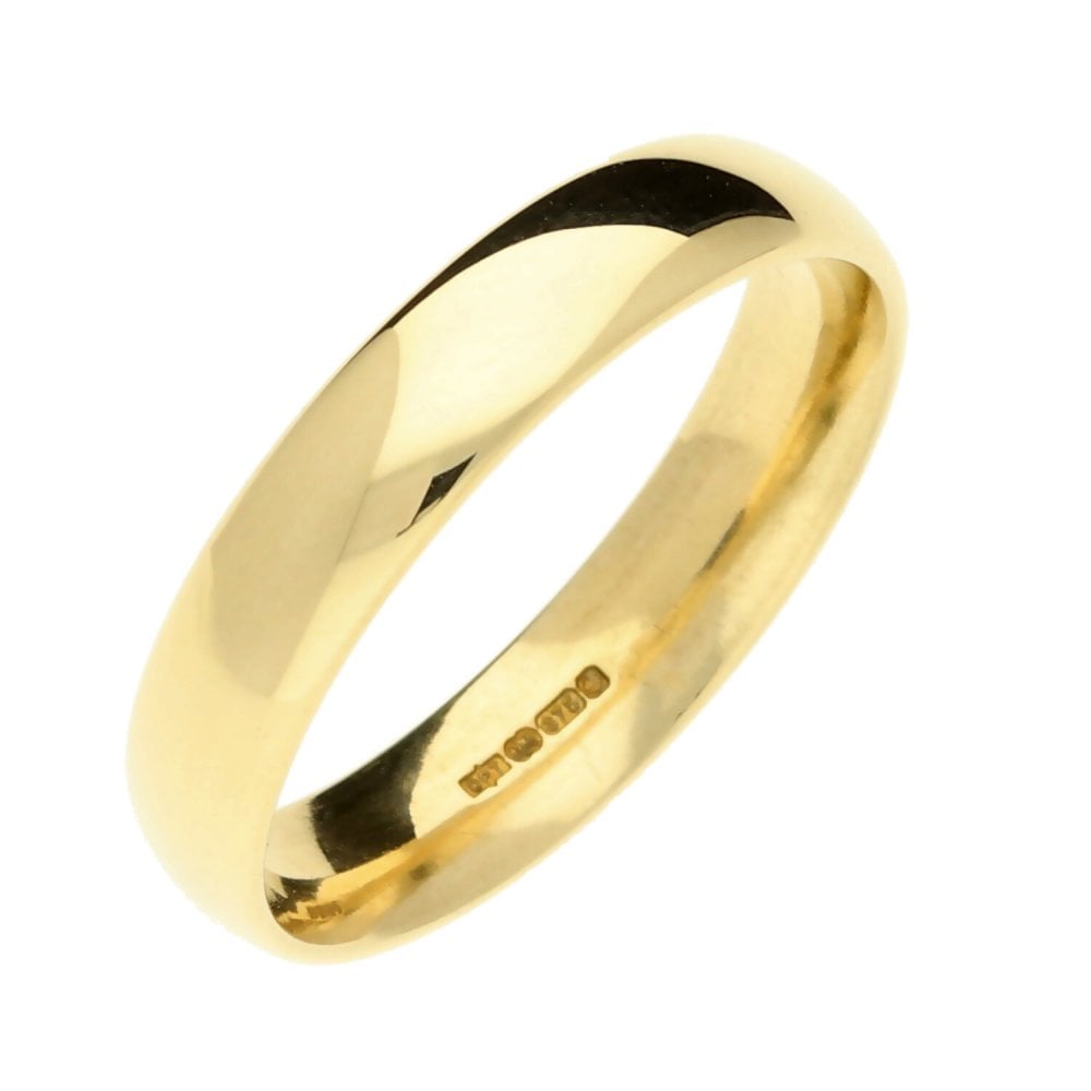 9ct Yellow Gold 4mm Wedding Ring - Size N½ - 3g