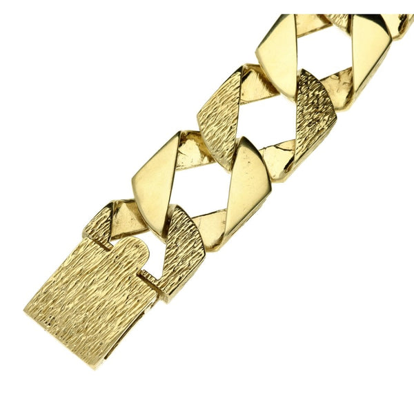 9ct Yellow Gold Heavy Gents Curb Bracelet.