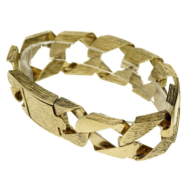 9ct Yellow Gold Heavy Gents Curb Bracelet.