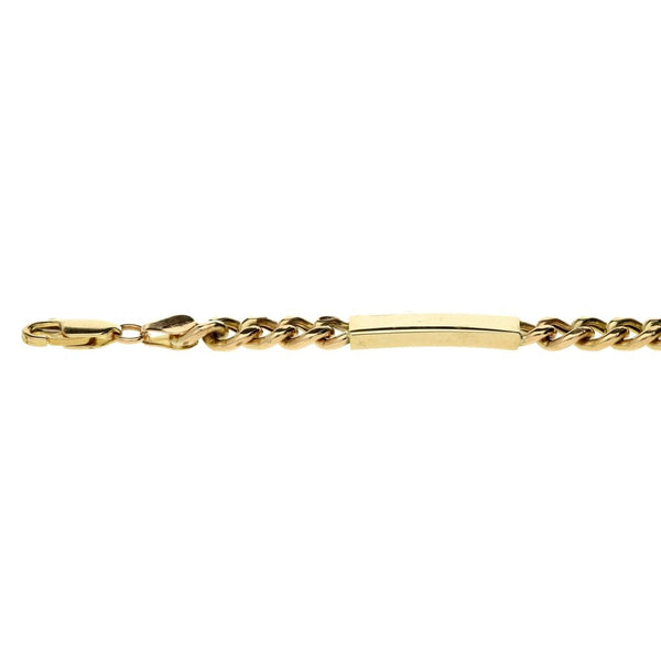 9ct Gold Ladies Curb & Bar Bracelet.