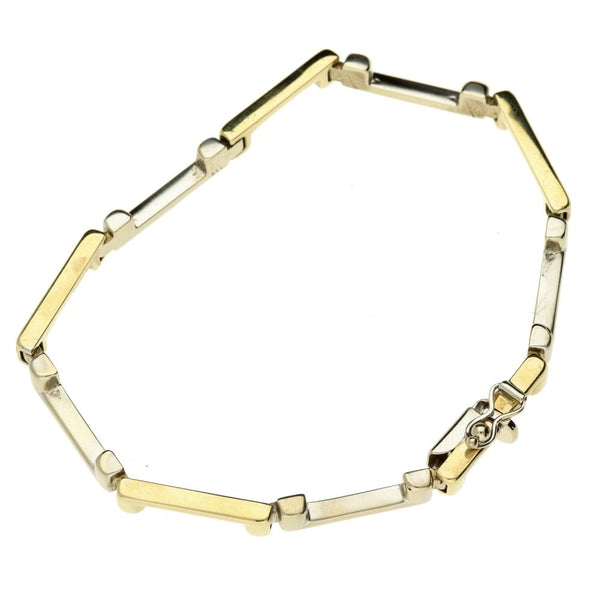9ct Yellow and White Gold Bar Bracelet.