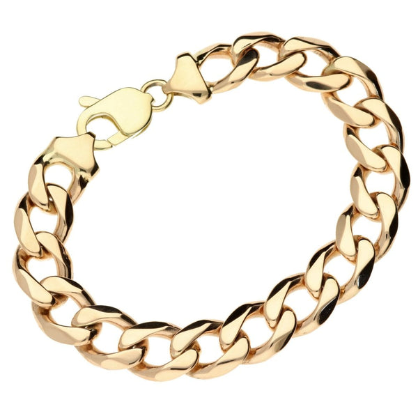 9ct Gold Gents Solid Curb Bracelet 9.5" - 80.4g