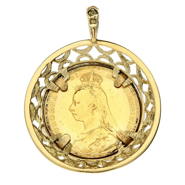 1891 Queen Victoria Full Sovereign Pendant - 12.6g