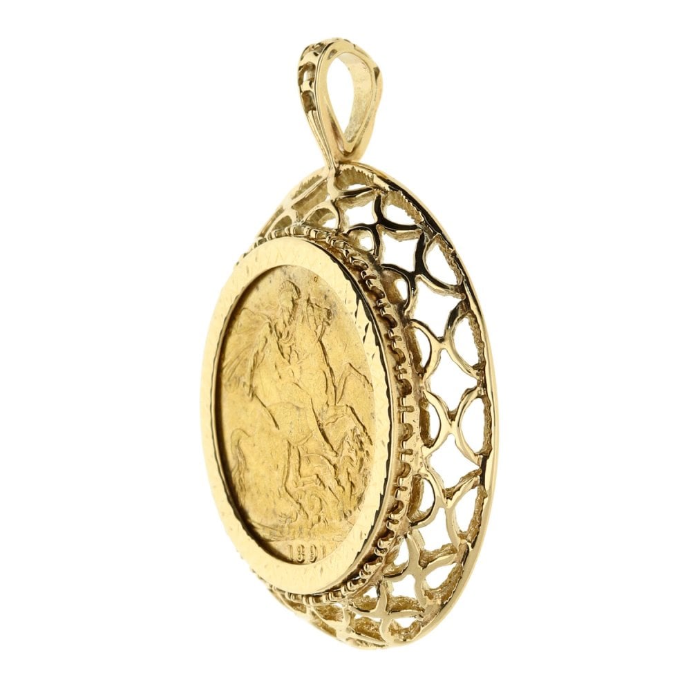 1891 Queen Victoria Full Sovereign Pendant - 12.6g