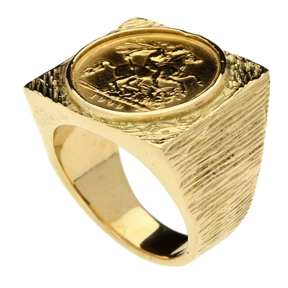 Heavy 1909 Half Sovereign Ring - Size Y - 37.4g