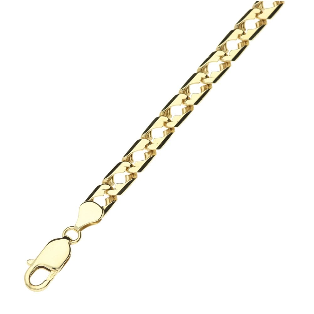 9ct Gold Fancy Curb Bracelet 8.5"