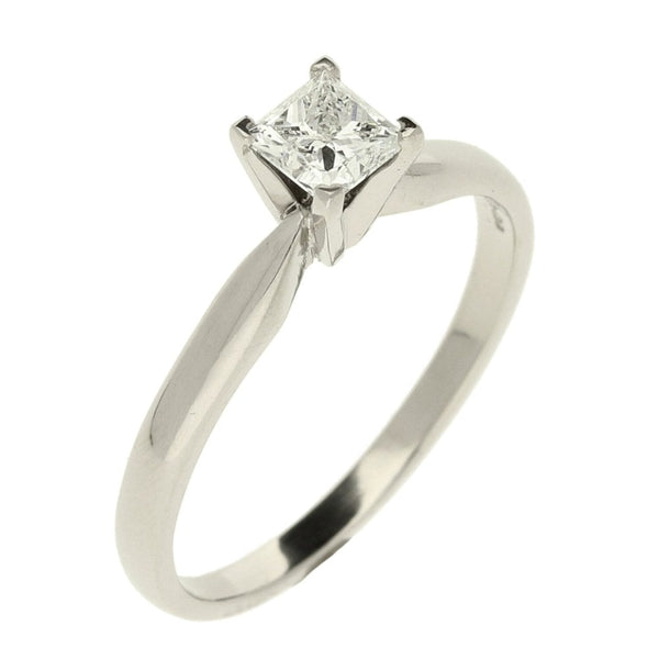 Platinum 0.60ct Princess Cut Diamond Engagement Ring - GIA