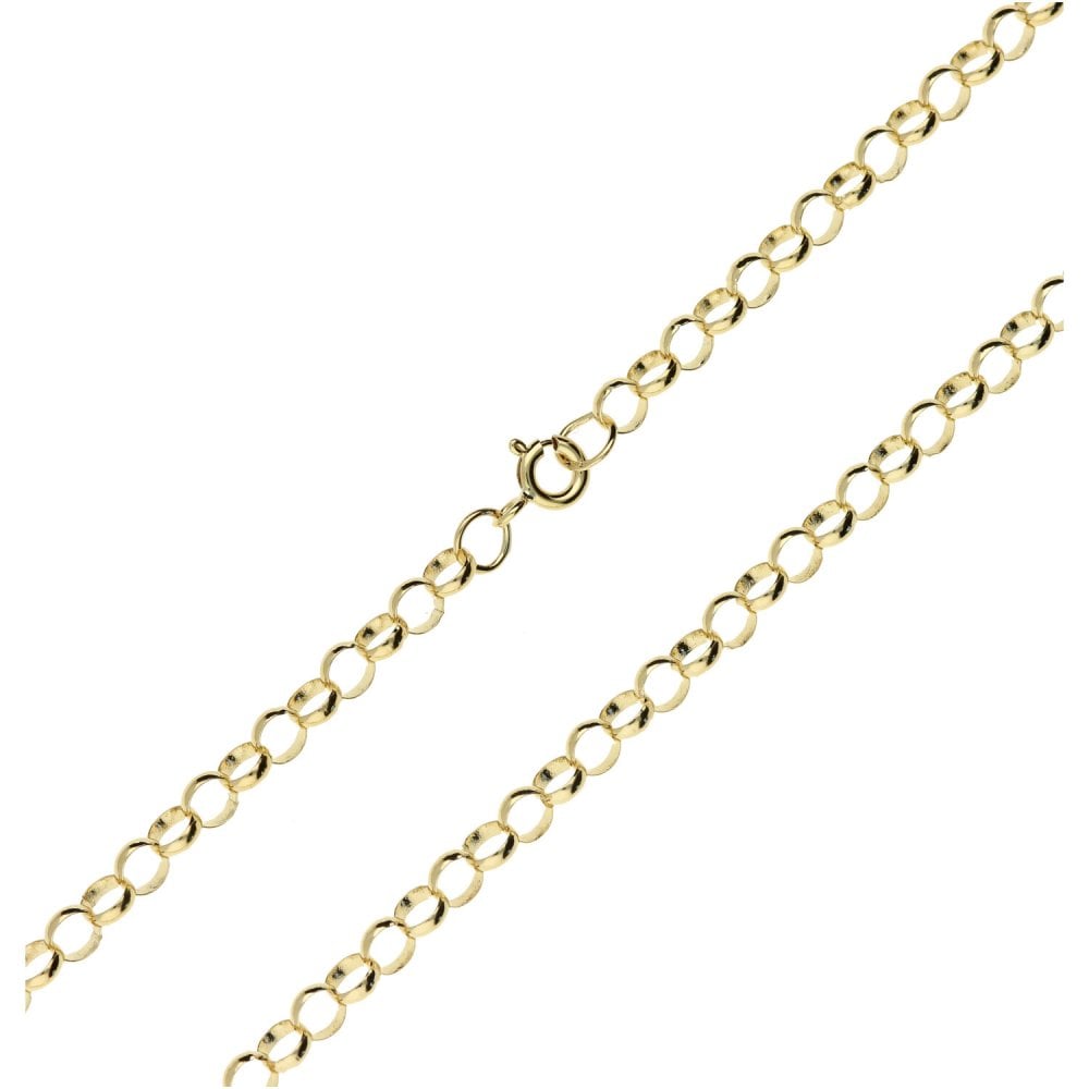 9ct Yellow Gold Gents Round Link Belcher Chain - 24" - 9g