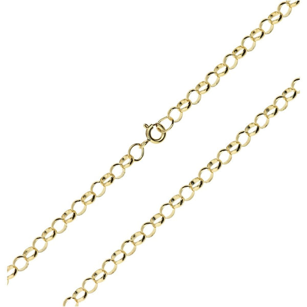 9ct Yellow Gold Gents Round Link Belcher Chain - 24" - 9g
