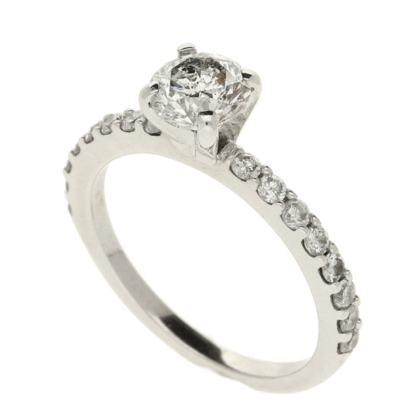9ct White Gold Ladies Diamond Ring - Size L½ - 0.75ct