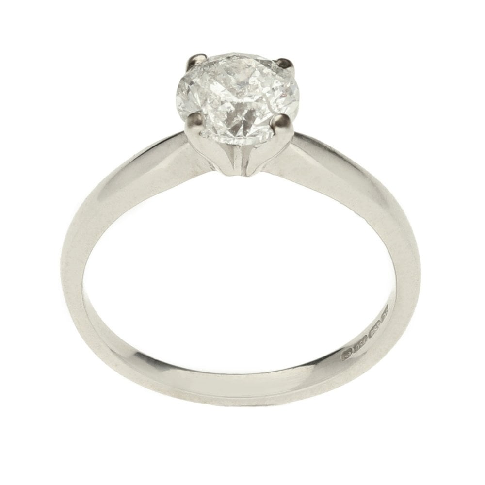 18ct White Gold Ladies Engagement Ring - 0.75ct - Size J