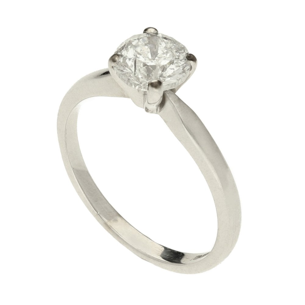 18ct White Gold Ladies Engagement Ring - 0.75ct - Size J