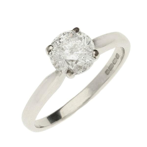 18ct White Gold Ladies Engagement Ring - 0.75ct - Size J