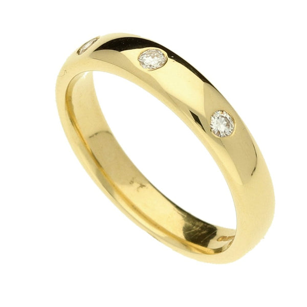 18ct Yellow Gold Ladies Diamond Set Wedding Band - Size M