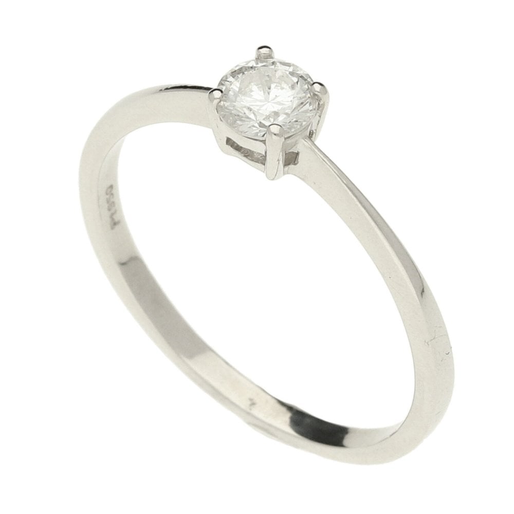 Platinum Ladies Diamond Engagement Ring - Size P½ - 0.34ct