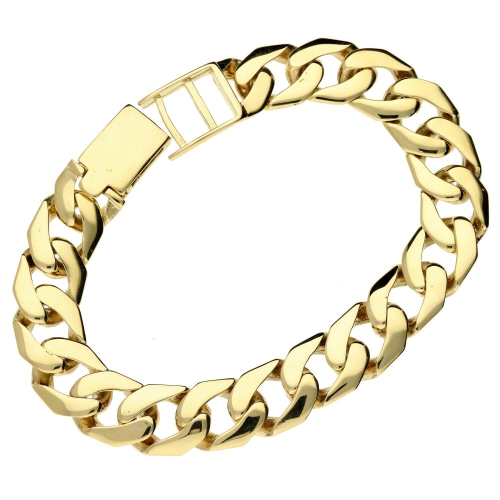 9.5 Inch Heavy 9ct Gold Curb Bracelet 55.3g
