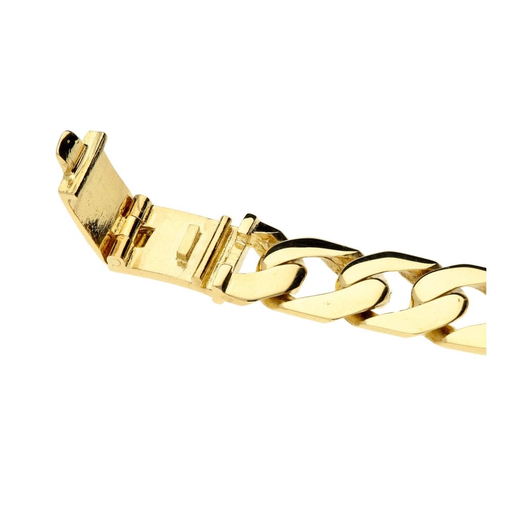 9.5 Inch Heavy 9ct Gold Curb Bracelet 55.3g