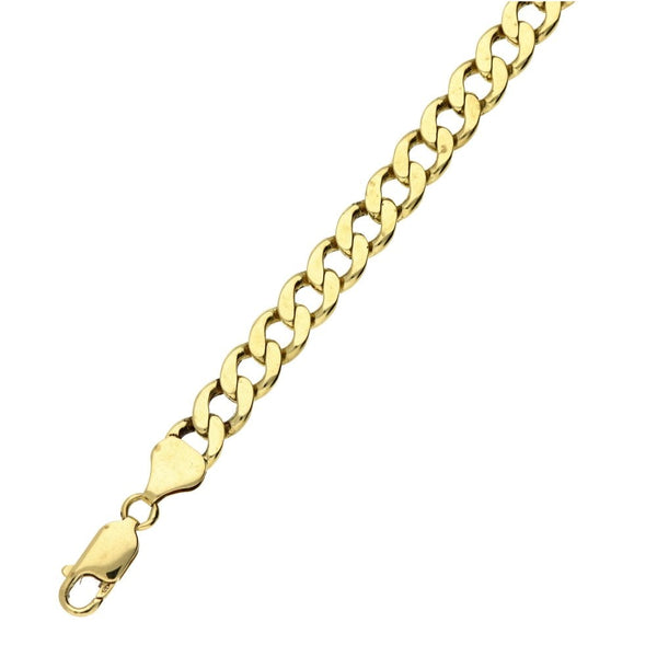 Gents 9ct Yellow Gold Curb Bracelet - 8.5 inch