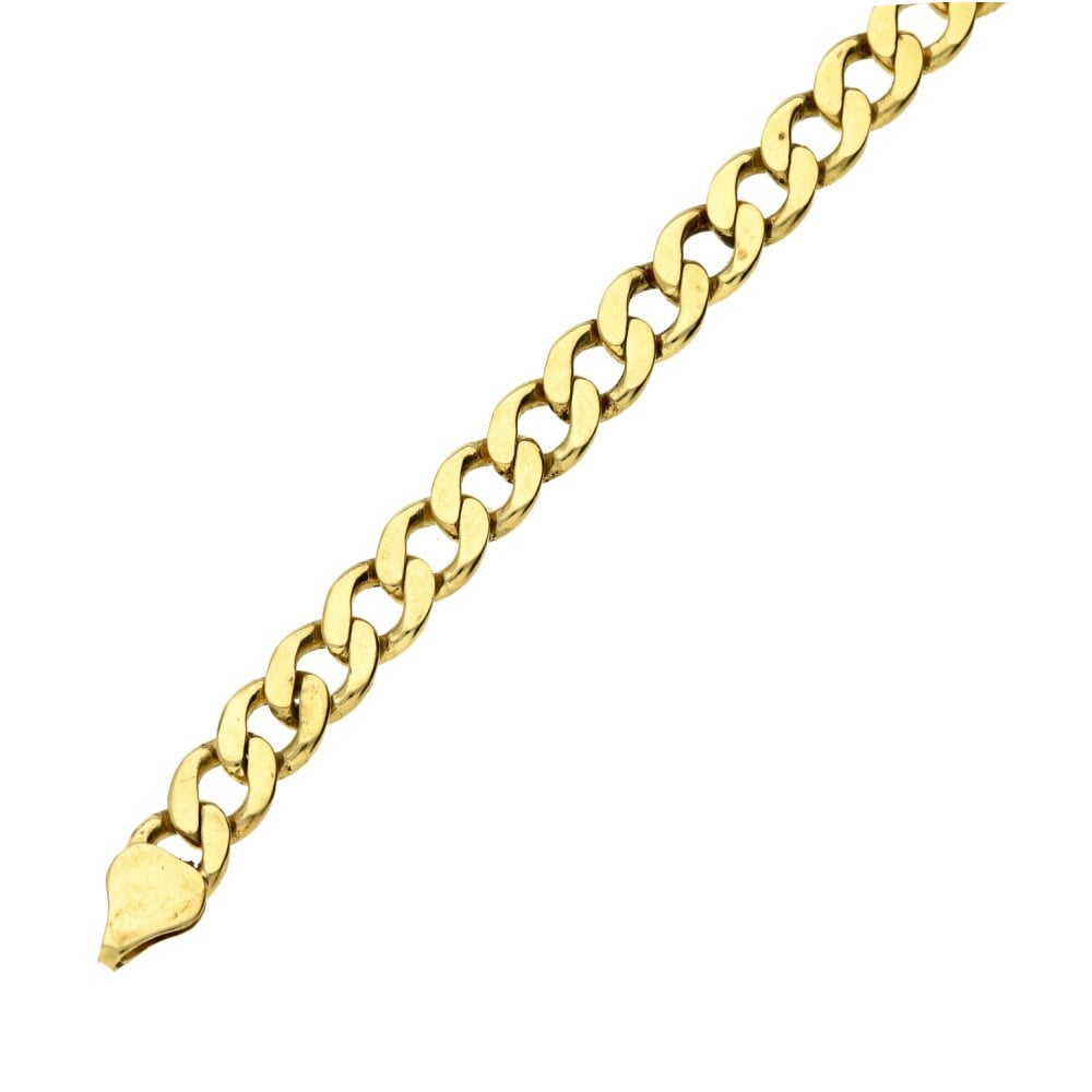 Gents 9ct Yellow Gold Curb Bracelet - 8.5 inch