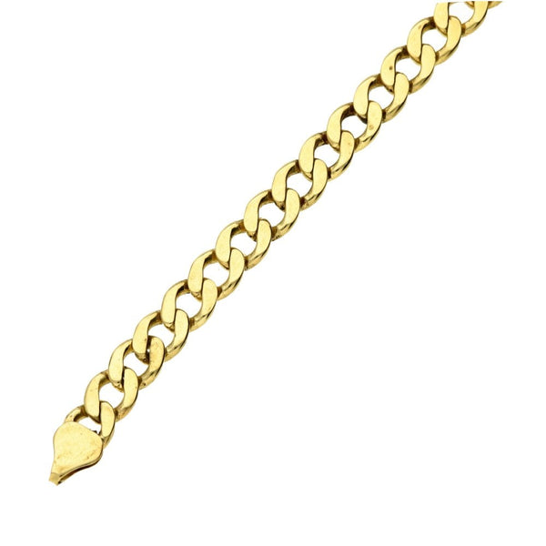 Gents 9ct Yellow Gold Curb Bracelet - 8.5 inch