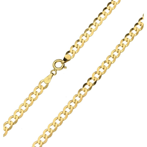 9ct Yellow Gold Solid 16-inch Flat Curb Chain