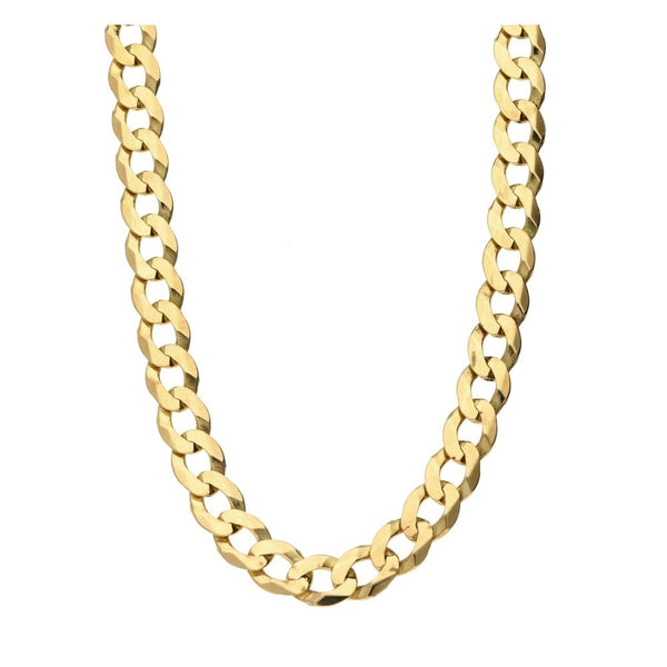 9ct Yellow Gold Solid 22-inch Flat Curb Chain - 16.2g