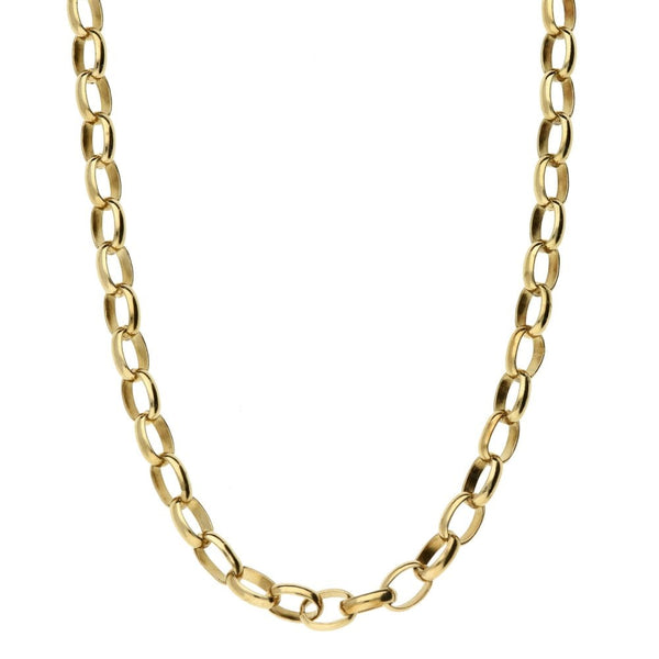 9ct Yellow Gold Solid 24-inch Oval Belcher Chain