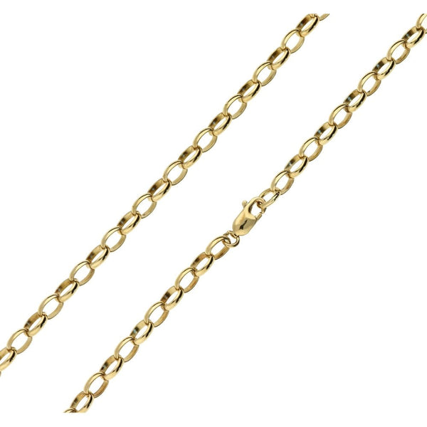 9ct Yellow Gold Solid 24-inch Oval Belcher Chain
