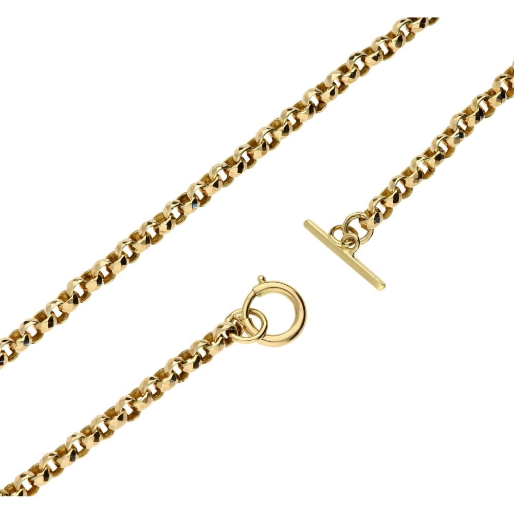 9ct Yellow Gold 18-inch Mirror Ball Belcher Chain - 15.9g