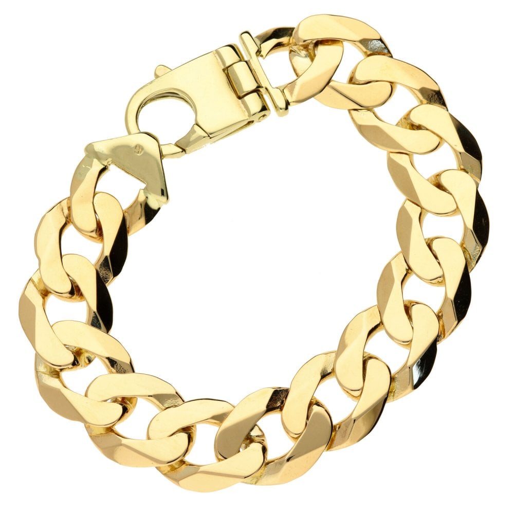 9ct Yellow Gold Solid 8-inch Curb Bracelet 53.2g