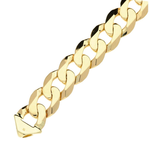 9ct Yellow Gold Solid 8-inch Curb Bracelet 53.2g