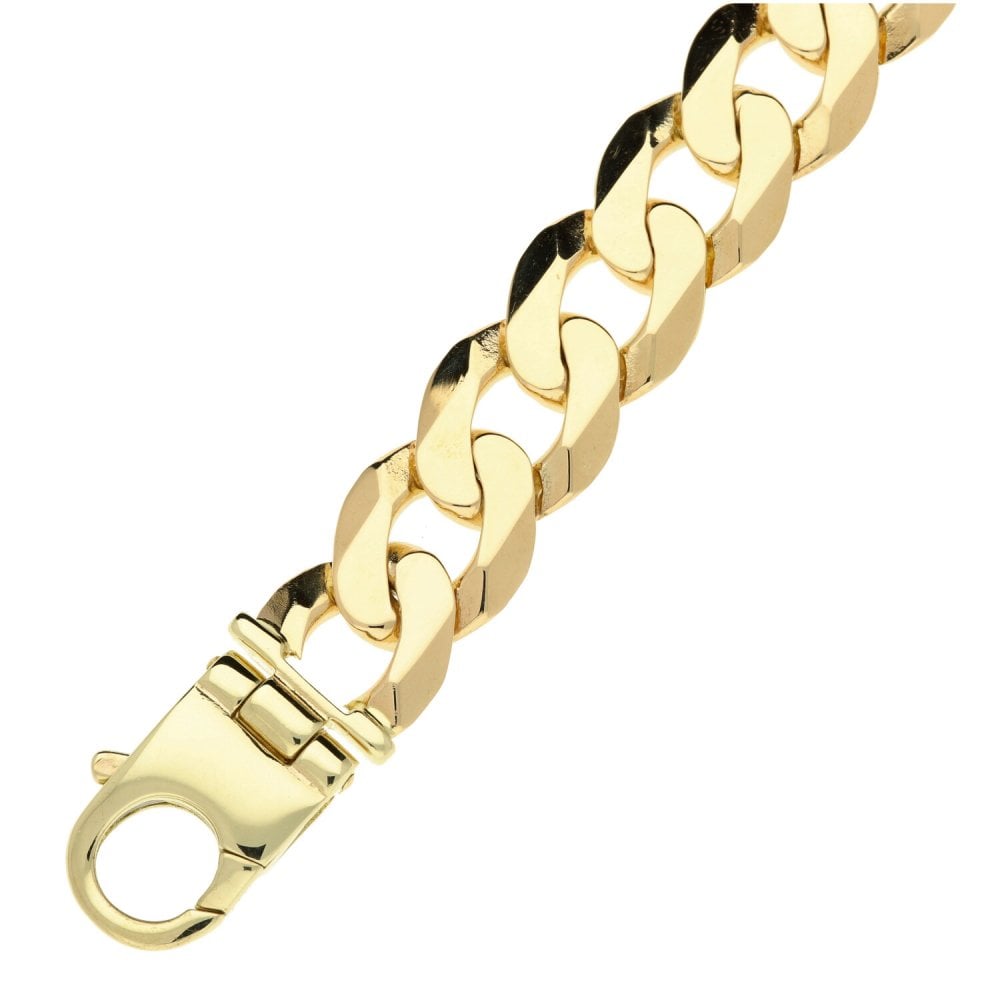9ct Yellow Gold Solid 8-inch Curb Bracelet 53.2g
