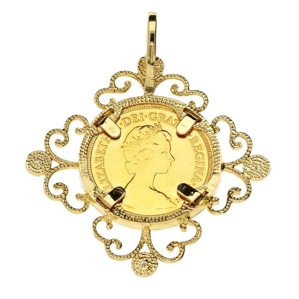 9ct Yellow Gold Half Sovereign Pendant - 1982 - 7.0g