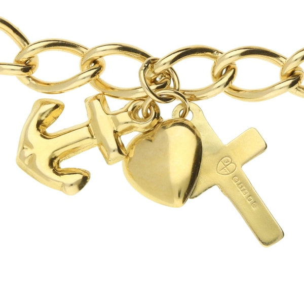 9ct Yellow Gold Charm Bracelet - 3 Charms