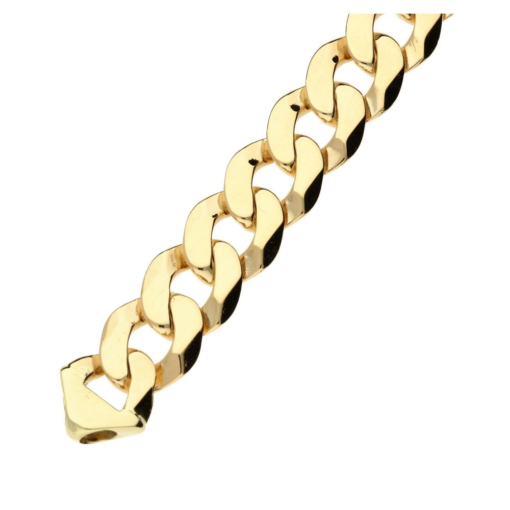 9ct Yellow Gold Solid 9.5-inch Curb Bracelet 59.9g