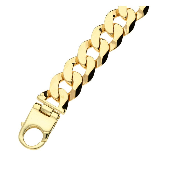 9ct Yellow Gold Solid 9.5-inch Curb Bracelet 59.9g