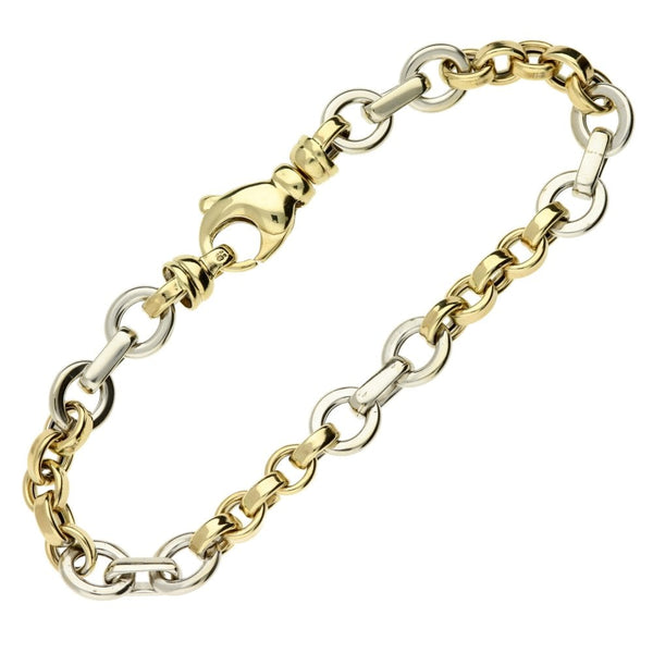 9ct Ladies Yellow & White Gold Fancy Bracelet - 7.5"