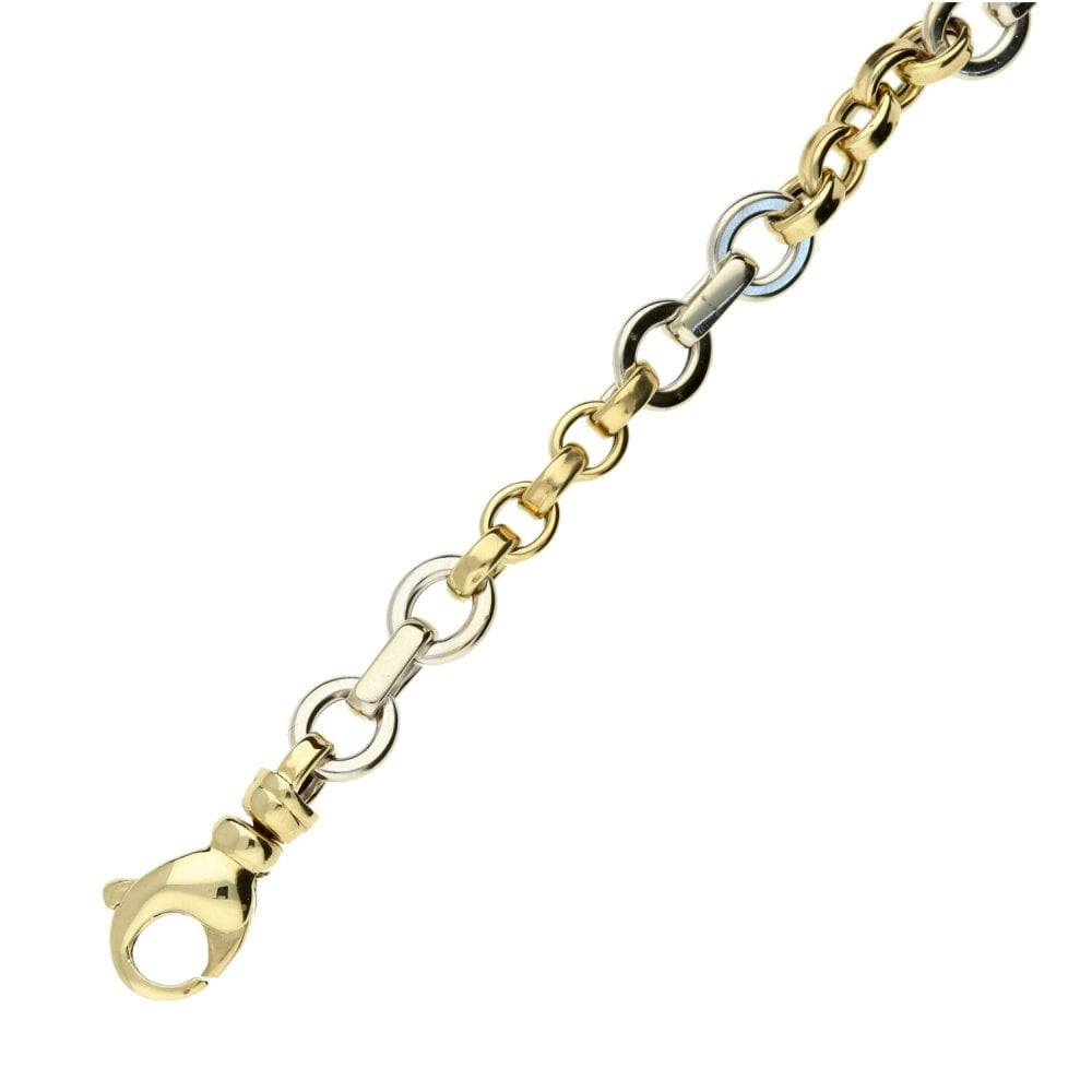 9ct Ladies Yellow & White Gold Fancy Bracelet - 7.5"