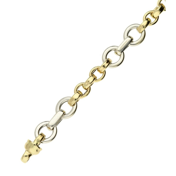 9ct Ladies Yellow & White Gold Fancy Bracelet - 7.5"