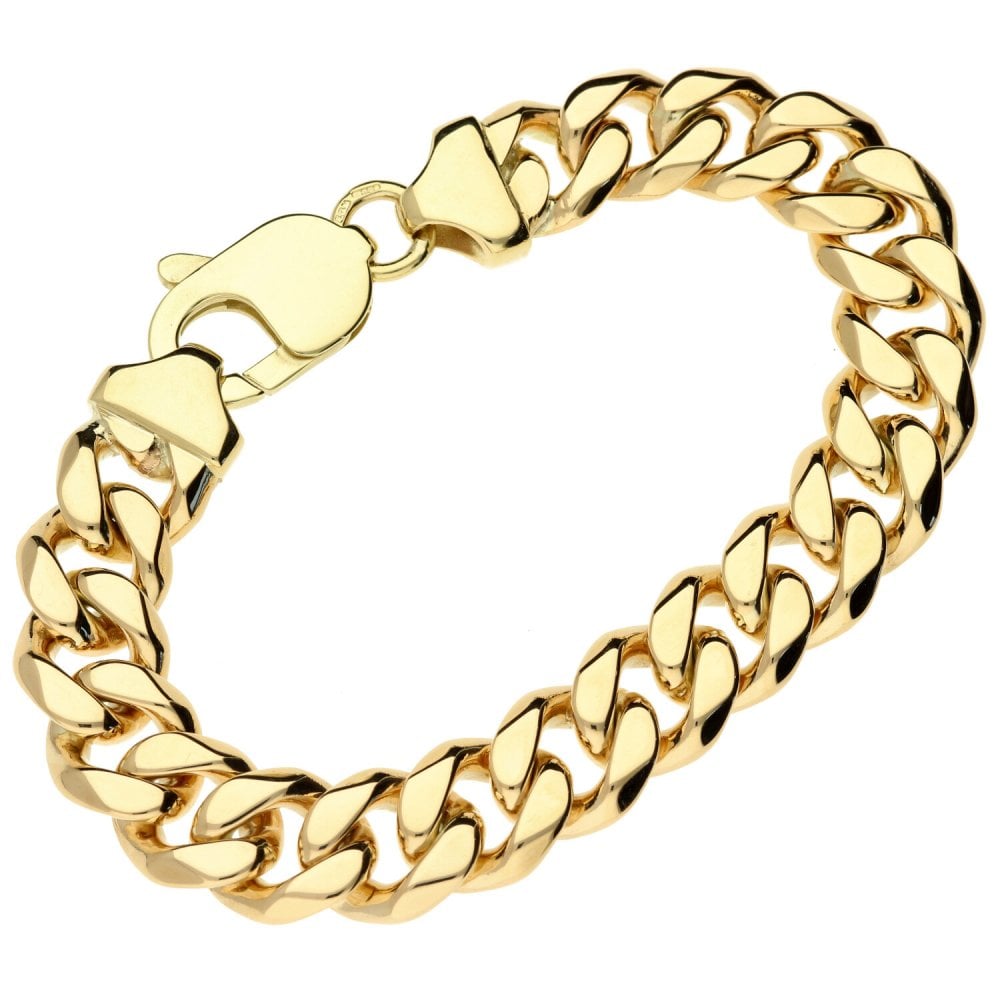 9ct Yellow Gold Gents Extra Heavy Curb Bracelet - 97.4g