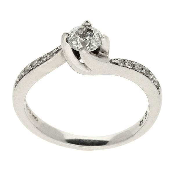 Ladies 18ct White Gold Diamond Twist Ring - 0.50ct - Size K