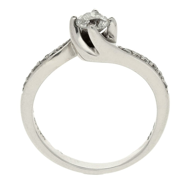 Ladies 18ct White Gold Diamond Twist Ring - 0.50ct - Size K
