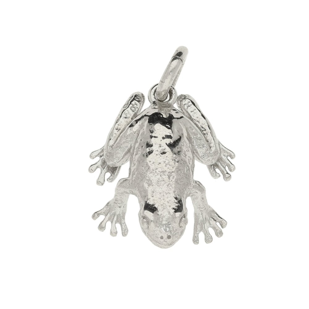 18ct White Gold Frog Pendant - 14x6x16mm - 4.2g