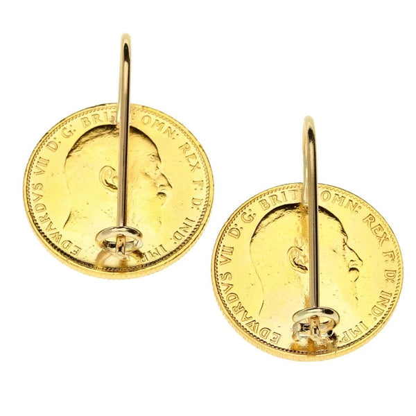 1907 & 1909 Gold Full Sovereign Earrings