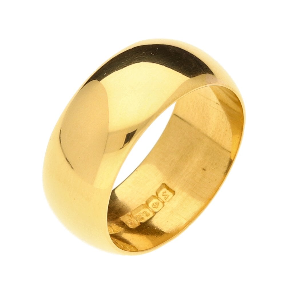 22ct Gold D-Shape Wedding Ring - Size O½ - 12.5g