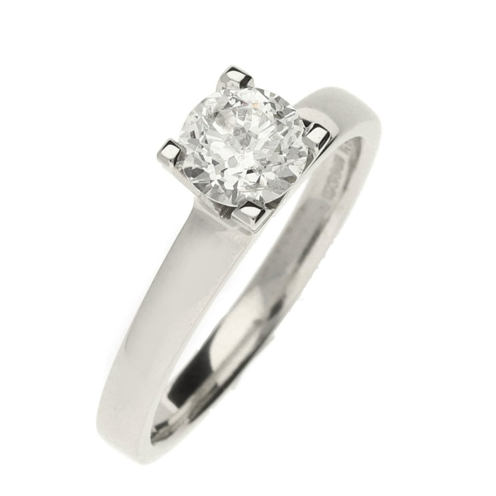 18ct White Gold Diamond Engagement Ring - Size M