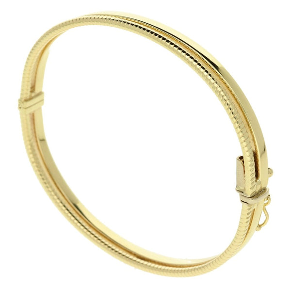 9ct Ladies Yellow Hollow Split Oval Bangle