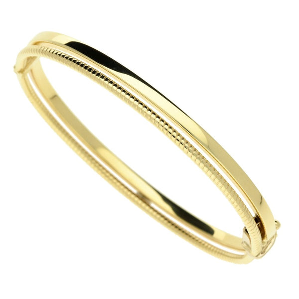 9ct Ladies Yellow Hollow Split Oval Bangle