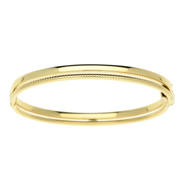 9ct Ladies Yellow Hollow Split Oval Bangle