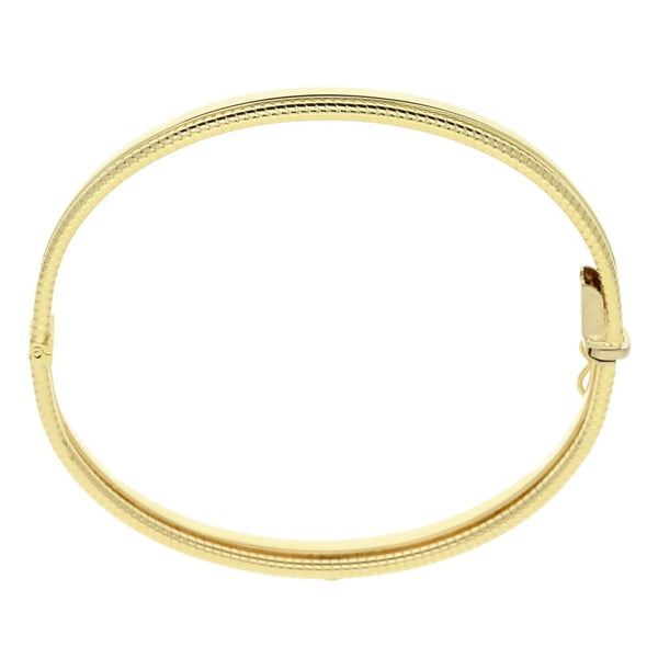 9ct Ladies Yellow Hollow Split Oval Bangle